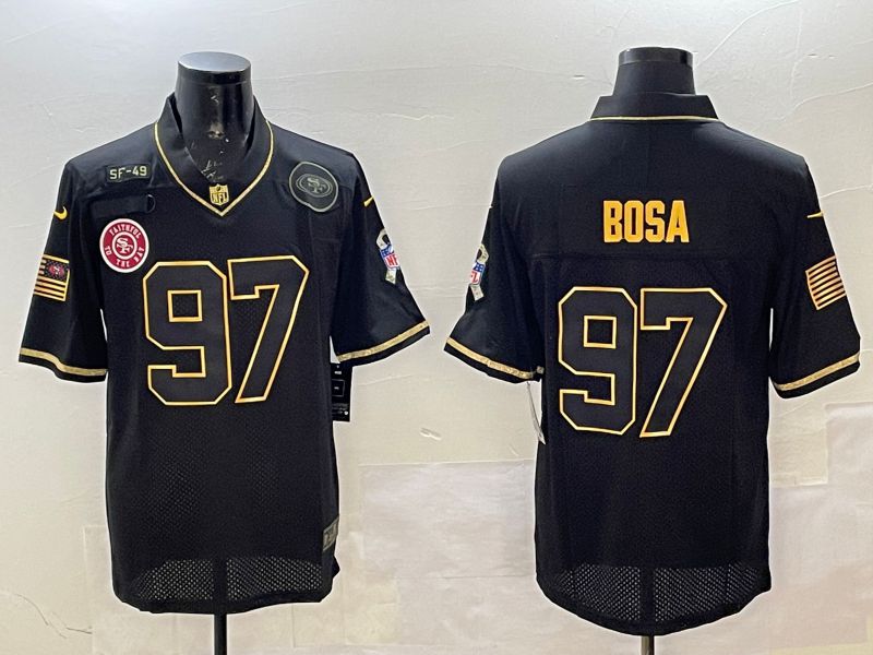 Men San Francisco 49ers #97 Bosa Black Gold 2025 Nike Limited NFL Jersey style 2